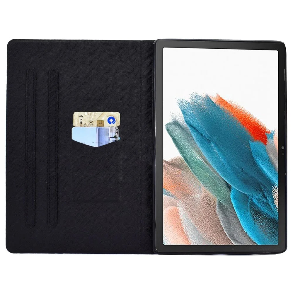 For Samsung Galaxy Tab A8 10.5 (2021) SM-X200 / X205 / Tab A8 10.5 (2022) Dual-sided Magnetic Pattern Printing Cover Anti-drop PU Leather Stand Stitching Case with Card Slots - Colorful Horse - 2