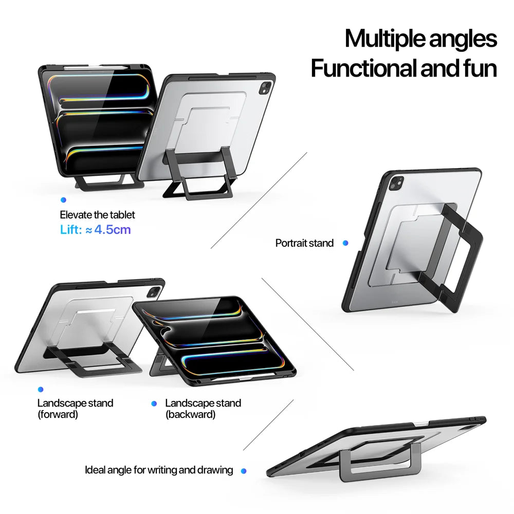 DUX DUCIS For iPad Pro 11 (2025) / iPad Pro 11 (2024) Tablet Case Axis Series Tablet Case with Kickstand PC + TPU Shockproof Protective Cover - Black - 6
