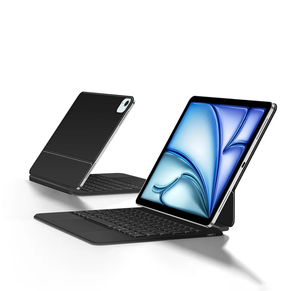 Leather Case for iPad Air 11 (2026) / (2025) / (2024) / Air (2022) / Air (2020) / iPad Pro 11 (2022) / (2021) / (2020)(2018) Touchpad Bluetooth-compatible Keyboard - Black - 4