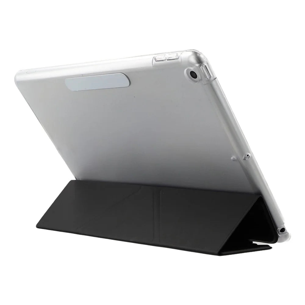 Case for iPad 10.2 (2021) / (2020) / (2019) Clear Hard Shell with Pencil Holder Smart Sleep Wake Stand Protective Cover - Black - 4