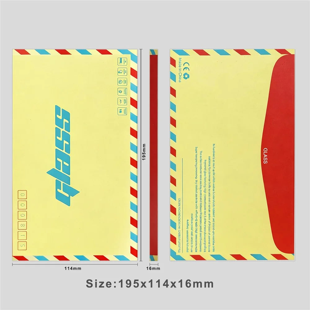 50Pcs 7.5 inch Tempered Glass Screen Protector Packaging Box Envelope Style Cardboard Folding Hard Box - Yellow - 6
