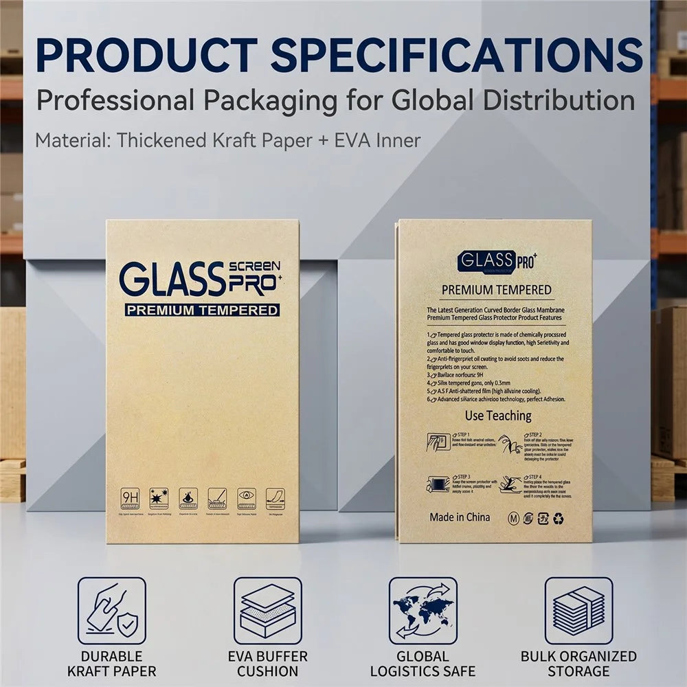 50Pcs 12.9 inch Packaging Box for Tempered Glass Screen Protector Kraft Paper Foldable Storage Case - Yellow - 4