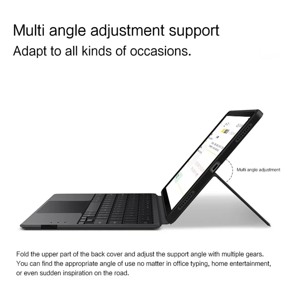 For iPad Air (2013) / Air 2 / iPad 9.7-inch (2017) / (2018) Leather Case + Touchpad Bluetooth-compatible Keyboard with Backlit - 6