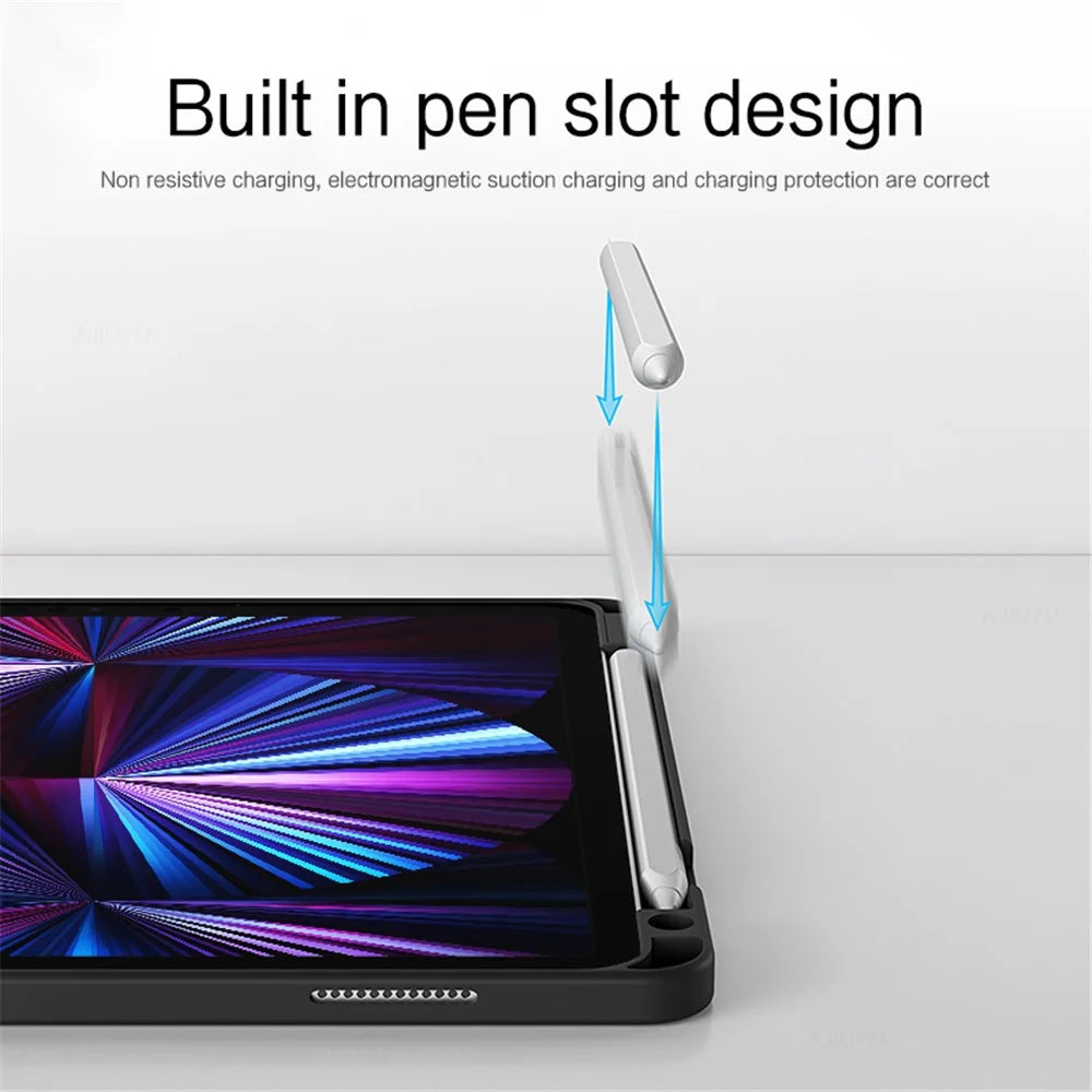 For iPad Pro 11 (2020) / (2021) / (2022) Detachable Bluetooth-compatible Keyboard with Hinge Stand Leather Case - 5
