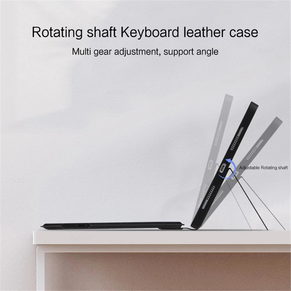 For iPad Pro 12.9 (2020) / (2021) / (2022) Detachable Bluetooth-compatible Keyboard with Hinge Stand Leather Case - 7