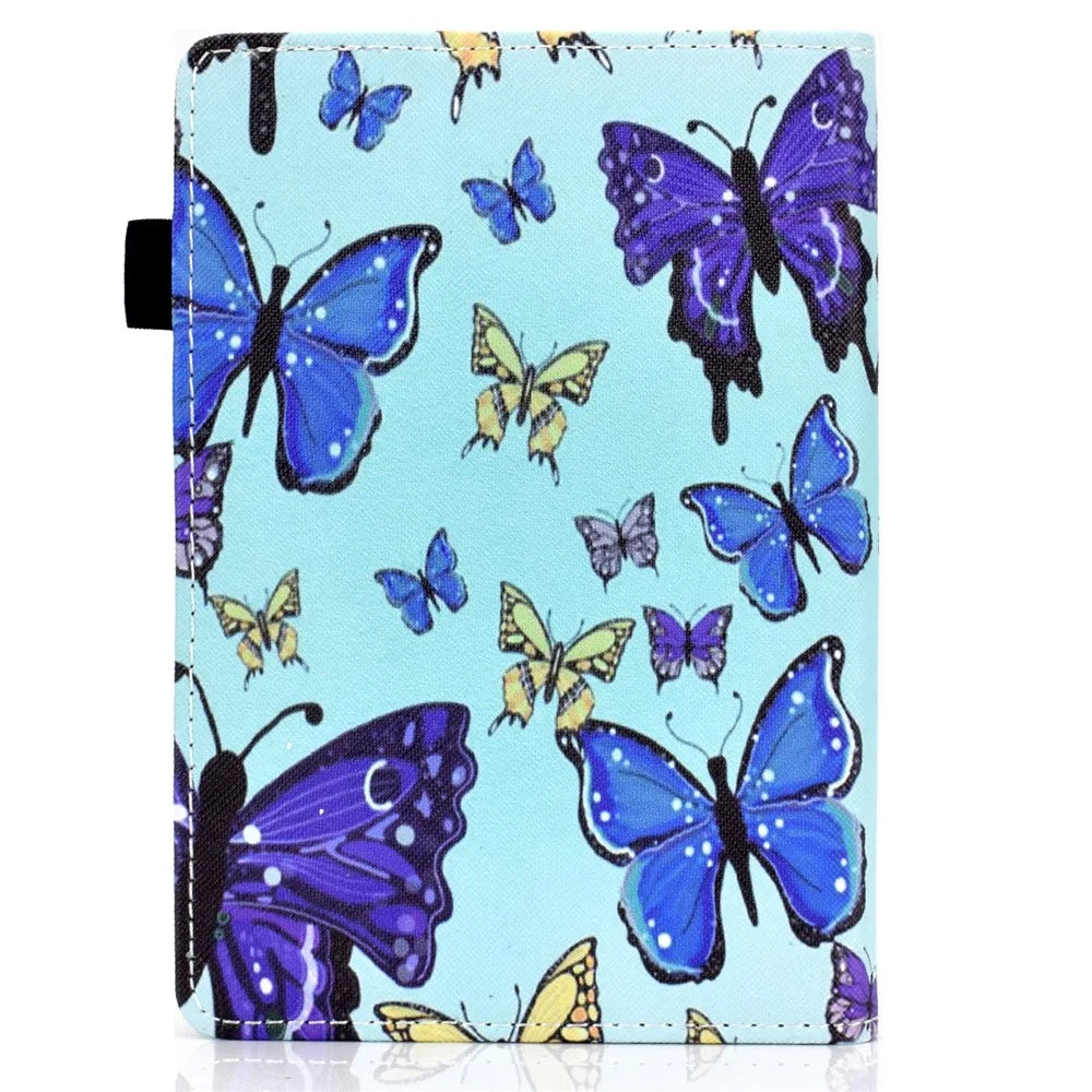 For Amazon Kindle Youth Edition 2022 PU Leather Book Style Flip Tablet Case Pattern Printing Card Holder Shockproof Cover with Elastic Band - Butterflies - 3