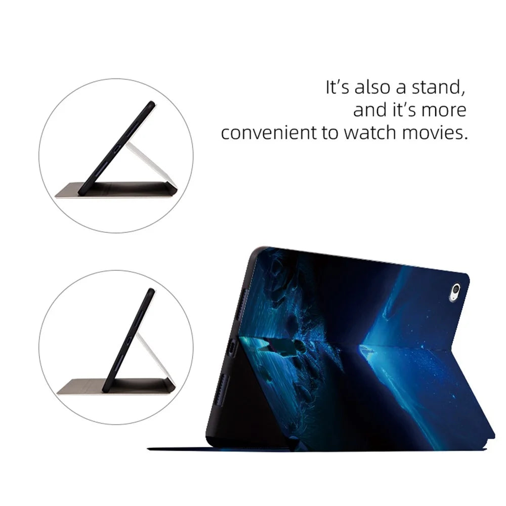 For iPad mini 4 / mini (2019) 7.9 inch Shockproof Case Pattern Printing PU Leather Cover with Stand - Dreaming Sky - 4