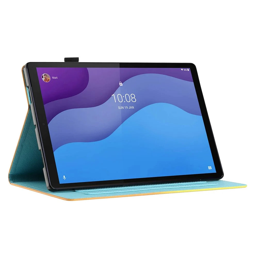 For Lenovo Tab M10 Plus X606F / Tab M10 FHD PU Leather Tablet Cover Pattern Printing Shockproof Case - Rabbit - 3