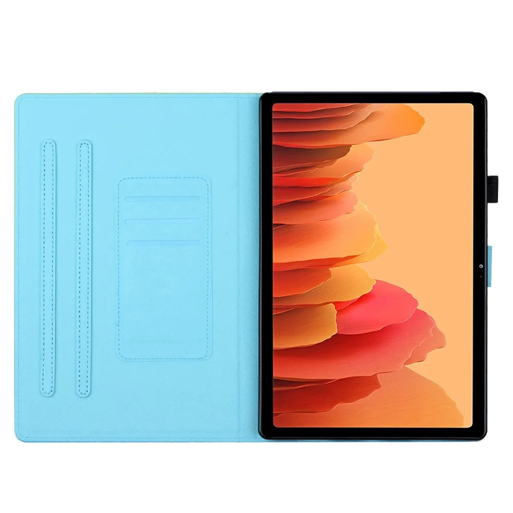 For Samsung Galaxy Tab A7 10.4 (2020) / (2022) T500 / T505 PU Leather Flip Cover Pattern Printing Anti-Drop Tablet Case - Rabbit - 2