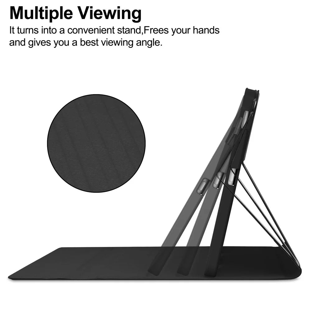 For Samsung Galaxy Tab S6 Lite (2024) / S6 Lite (2022) / S6 Lite (2020) PU Leather Tablet Case Stand Magnetic Cover with Pen Slot - Black - 3