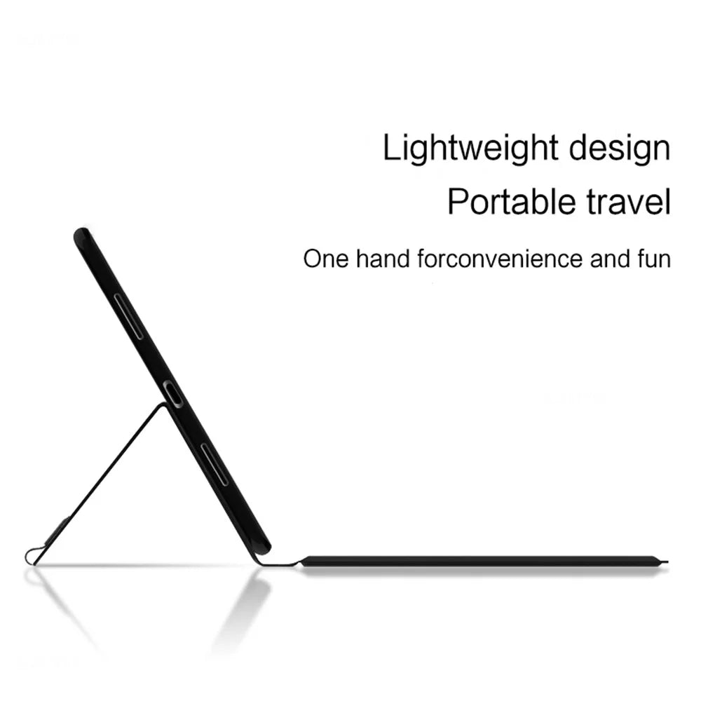 For Google Pixel Tablet Leather Case + Touchpad Bluetooth-compatible Keyboard with Backlit - 4