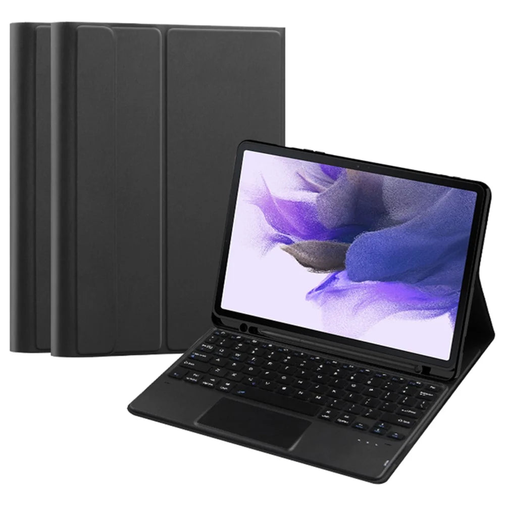 Stand Leather Case for Samsung Galaxy Tab S10+ / S9+ / S8+ / S7+ / S7 FE Detachable Keyboard with Pen Slot and Touchpad - 1