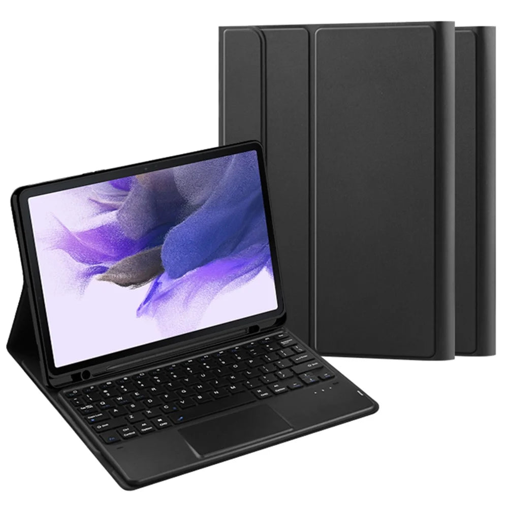 Stand Leather Case for Samsung Galaxy Tab S10+ / S9+ / S8+ / S7+ / S7 FE Detachable Keyboard with Pen Slot and Touchpad - 2