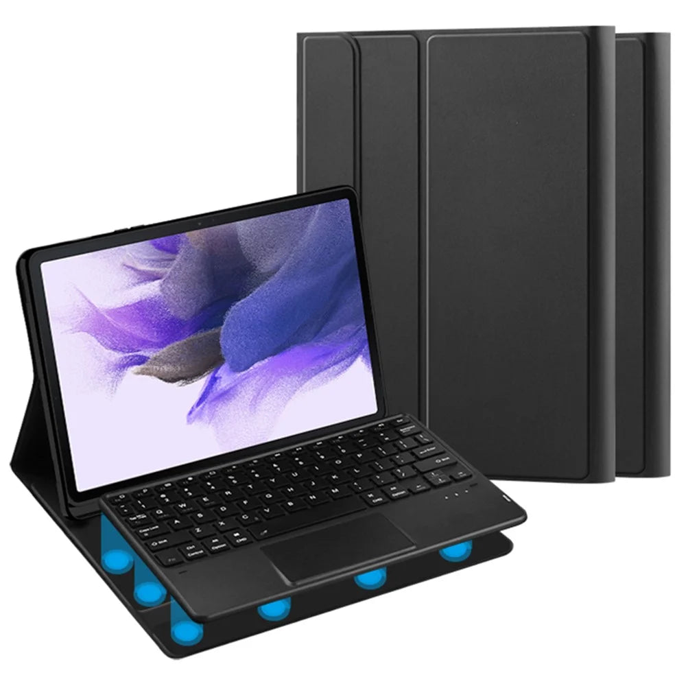 Stand Leather Case for Samsung Galaxy Tab S10+ / S9+ / S8+ / S7+ / S7 FE Detachable Keyboard with Pen Slot and Touchpad - 3