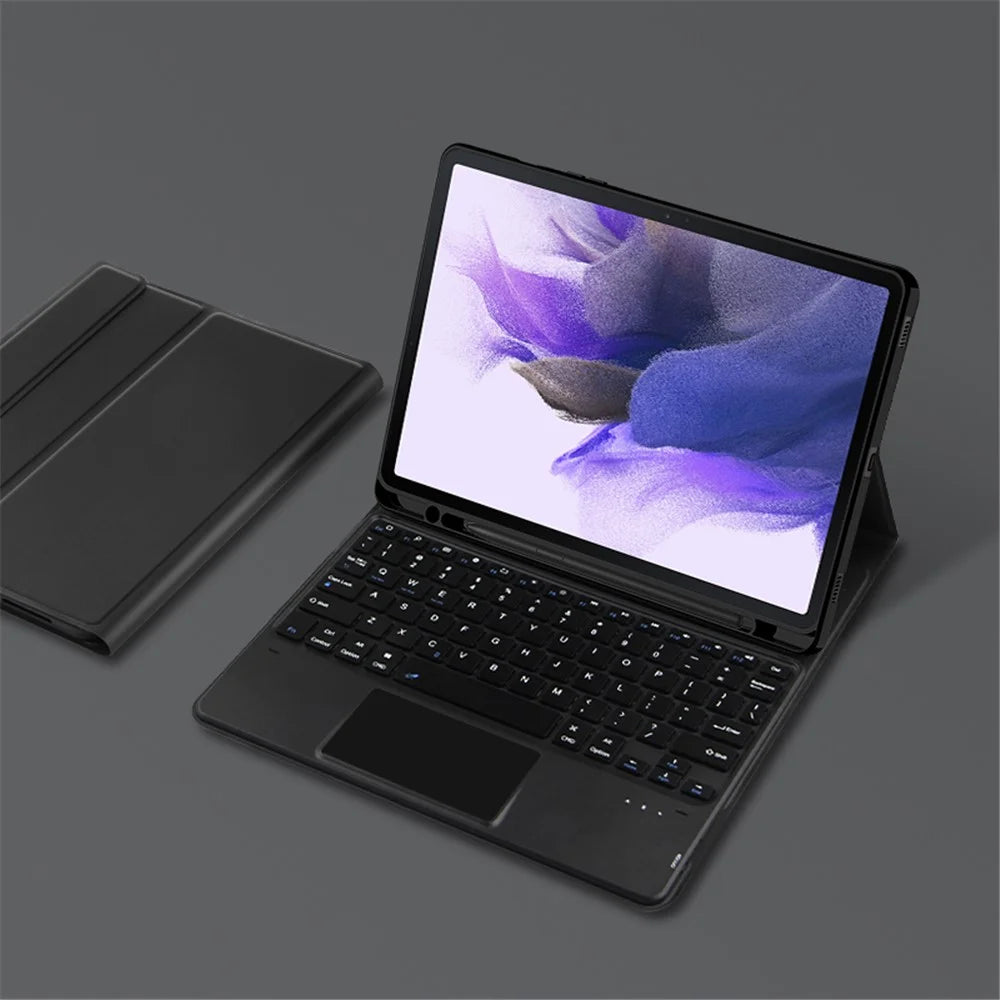 Stand Leather Case for Samsung Galaxy Tab S10+ / S9+ / S8+ / S7+ / S7 FE Detachable Keyboard with Pen Slot and Touchpad - 6