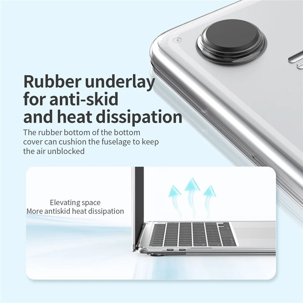 LENTION For Macbook Air 15 inch (2026) A3448 / (2025) A3241 / (2024) A311 / (2023) A2941 Hard PC Case Full Protection Anti-Scratch Laptop Cover - 6
