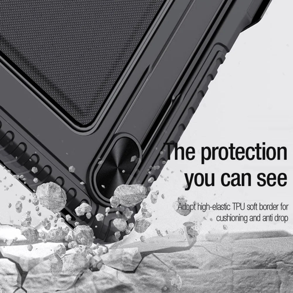 NILLKIN Bumper Backlit Bluetooth-compatible Keyboard Case for Samsung Galaxy Tab S7 FE / Tab S7+ / Tab S8+ Detachable Protective Tablet Cover - 7