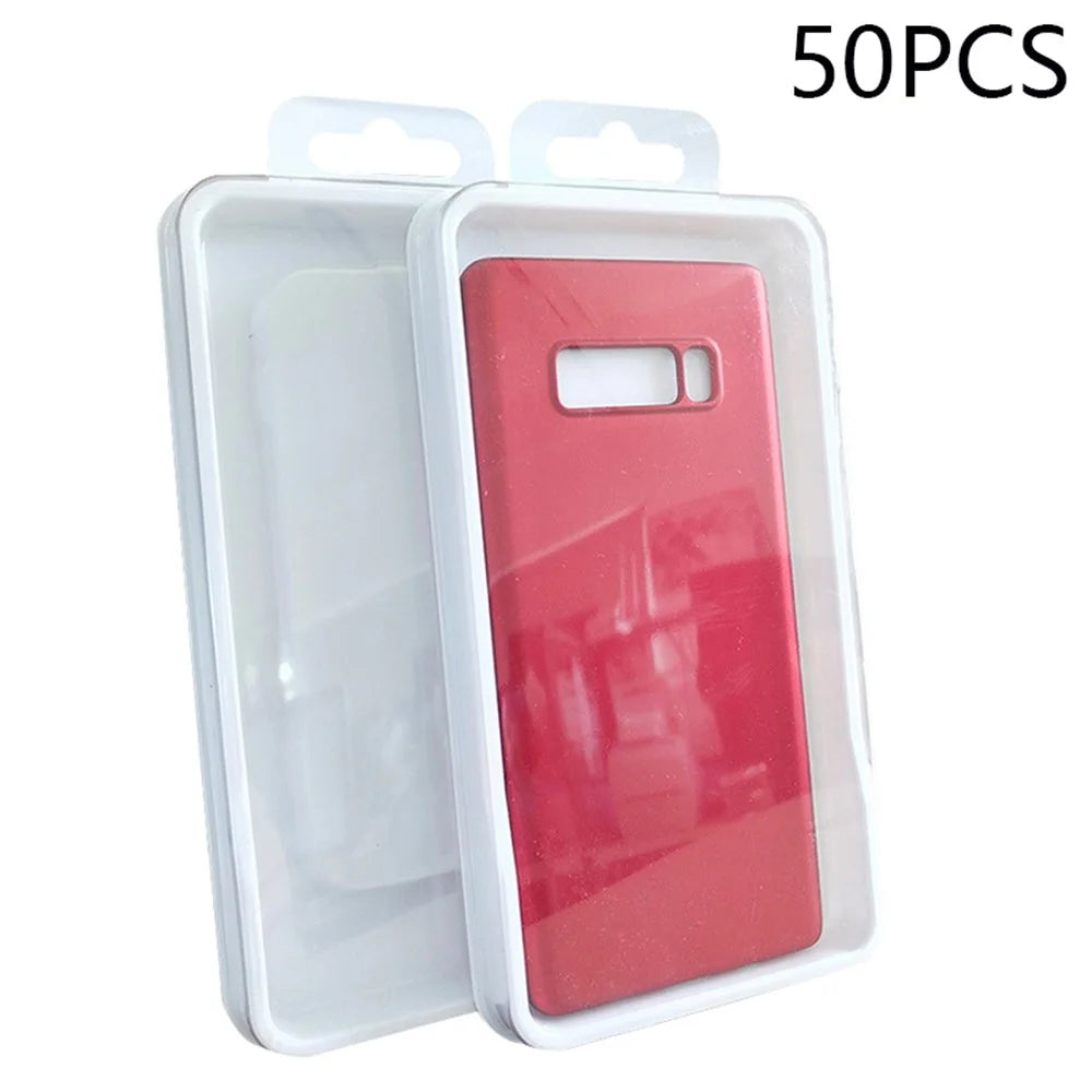 50Pcs Size M Phone Case Packaging Boxes PC+PVC Transparent Displaying Boxes, 16.2 x 8.2cm - 1