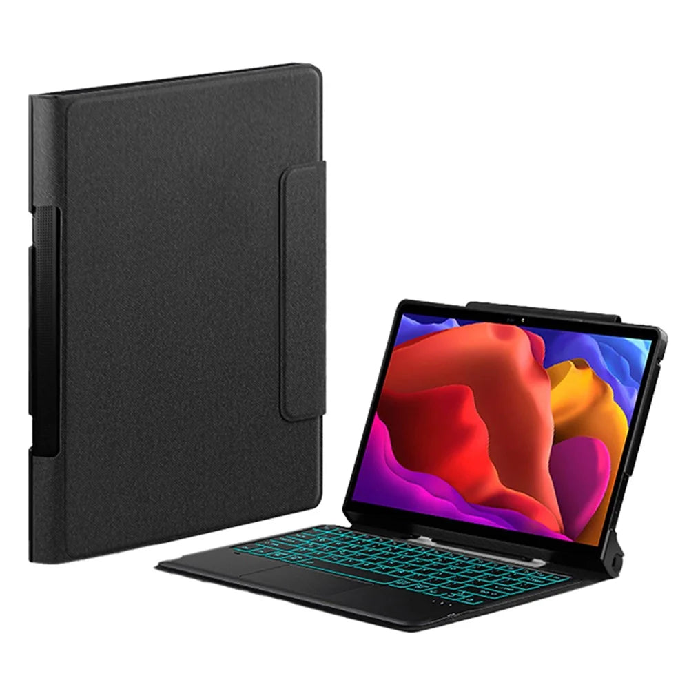 For Lenovo Yoga Pad Pro Backlight Touchpad Bluetooth-compatible Keyboard with Pen Slot Leather Tablet Case - 1