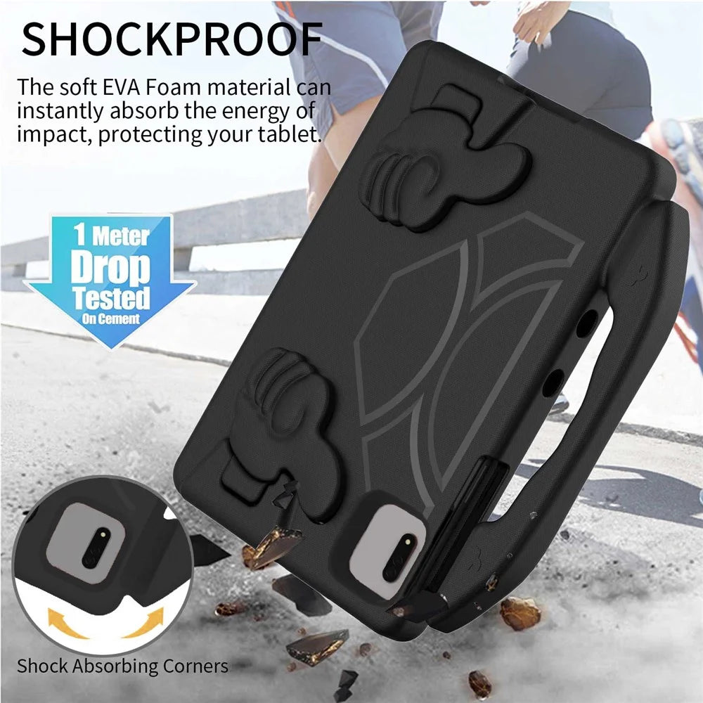 For Samsung Galaxy Tab S11 / Xiaomi Redmi Pad SE / Pad 2 11 / Pad 5 / Lenovo Tab M11 / Xiaoxin Pad 11 2024 EVA Case Thumb Bracket Kickstand Tablet Cover - Black - 4
