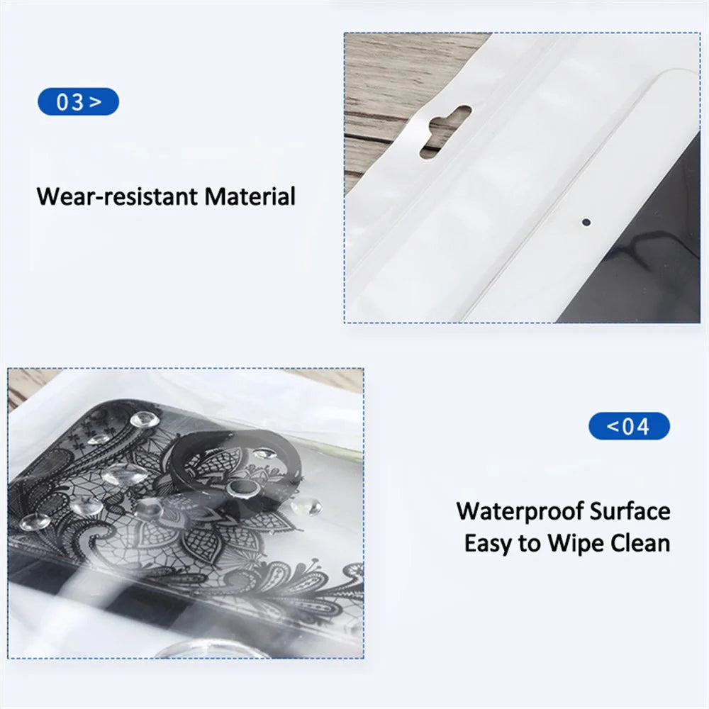 MX-030 100Pcs Sample Bag 20x7cm 12C Pearl Film Front Clear Self Seal Reclosable Zipper Lock Packaging Bag - 4