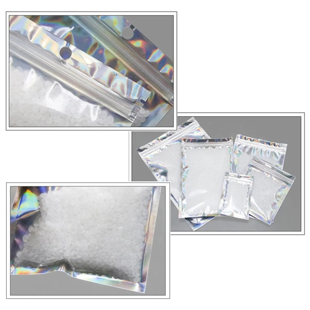 MX-101 100Pcs 12x20cm 14C Self-Sealing Bag Laser Film PET+CPP Sundries Snack Pouches (No FDA, BPA-Free) - 4