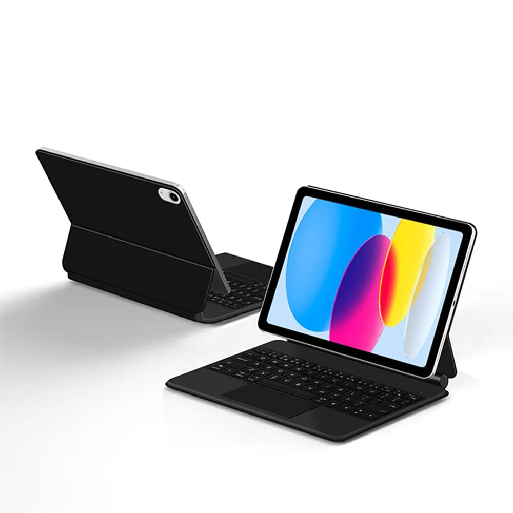 For iPad (2025) / 10.9 (2022) Magnetic Floating Keyboard Case Bluetooth-Compatible Keyboard with Touchpad - Black - 5