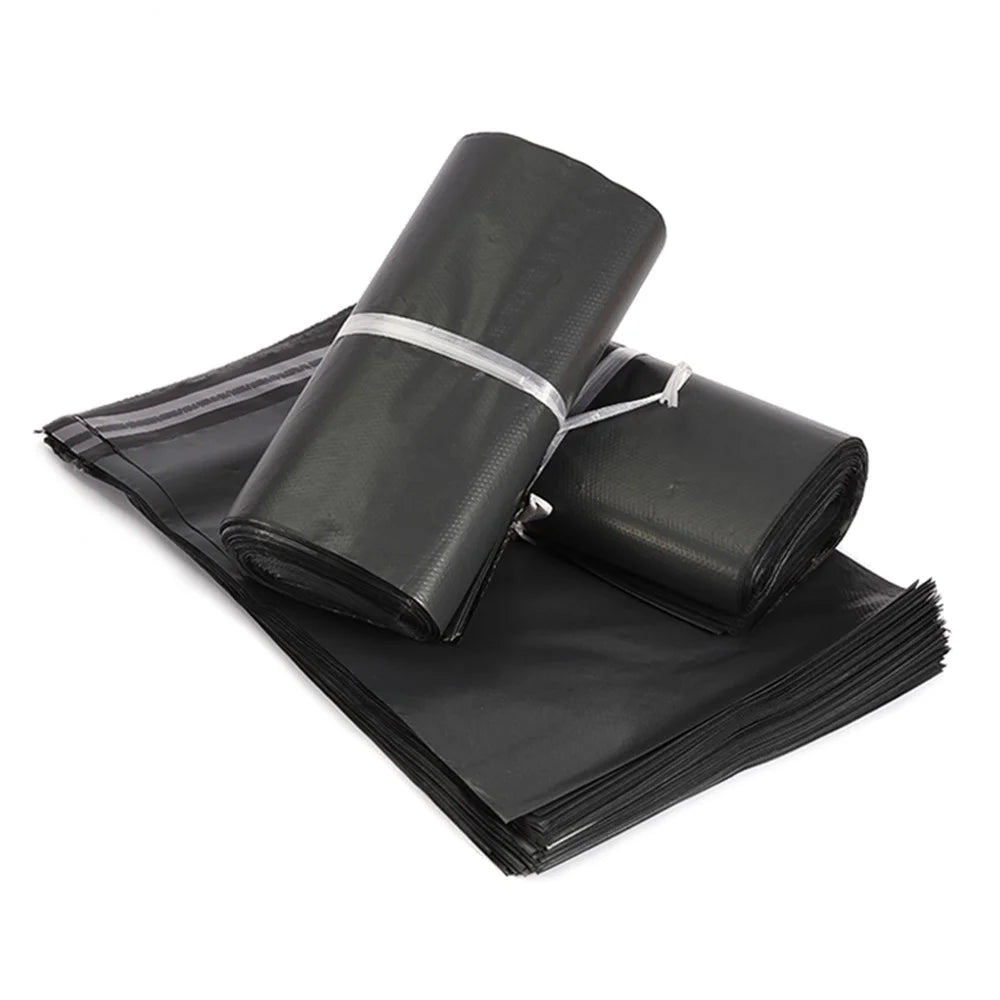 MX-060 100Pcs 25x35cm+4cm Parcel Bags PE+PO 11C Black Express Packaging Bag - 2