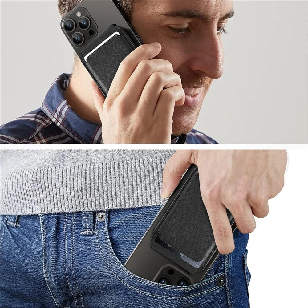 WIWU MV-003 RFID Blocking PU Leather Magnetic Card Holder Kickstand Card Bag - 6