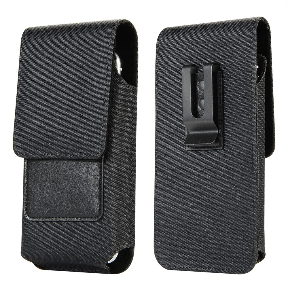 Waist Bag for 5.2 inch Phone , Nylon+PU Leather Vertical Phone Pouch Holster, Size: 15.6*8*2CM - 1
