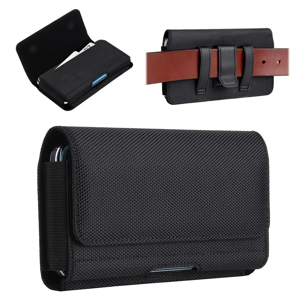 6.7 inch Cellphone Waist Pouch PU Leather Phone Belt Bag with Magnetic Closure, 17 x 9.2 x 2cm - 4