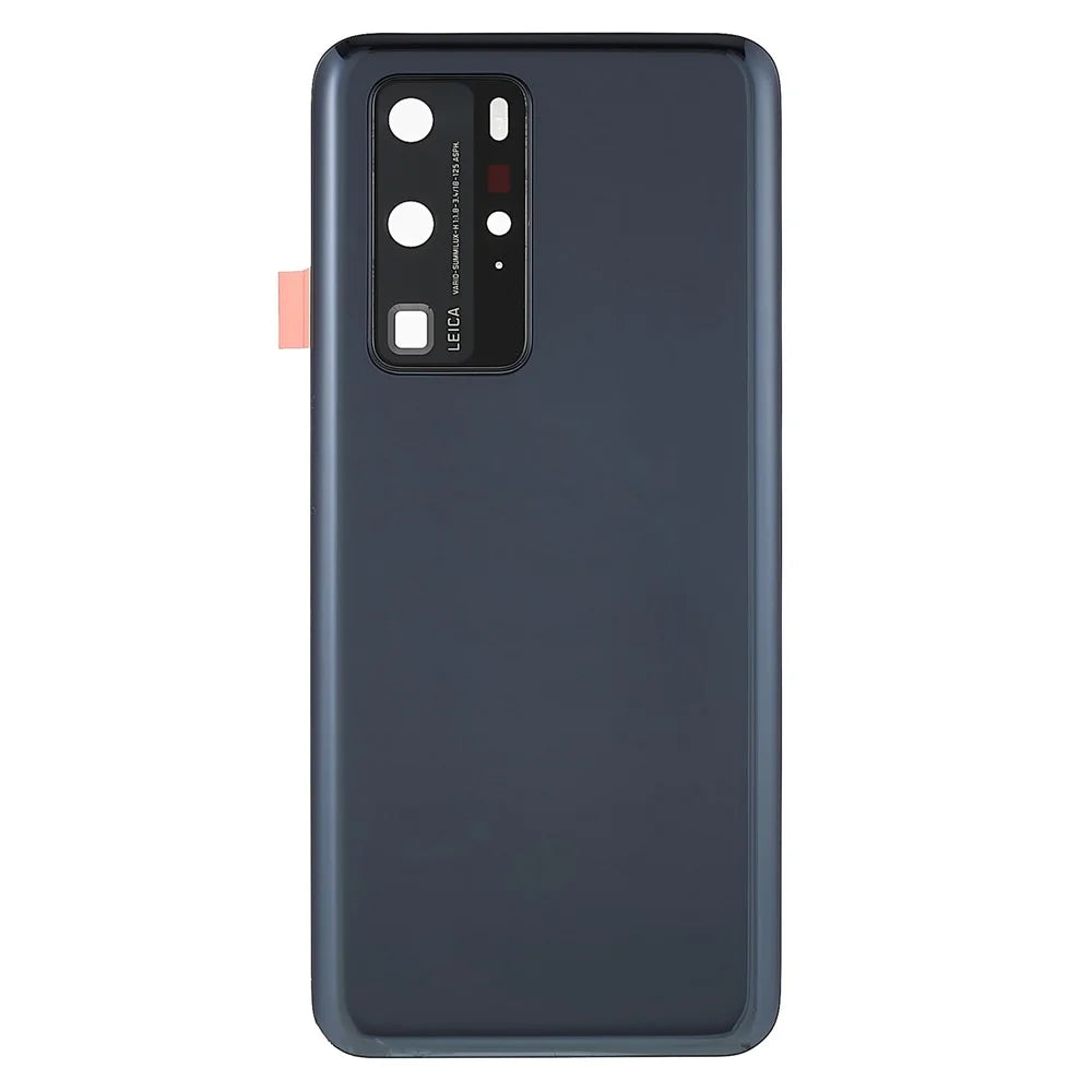 For Huawei P40 Pro OEM Battery Housing with Adhesive Sticker + Camera Lens Cover - Black - 2