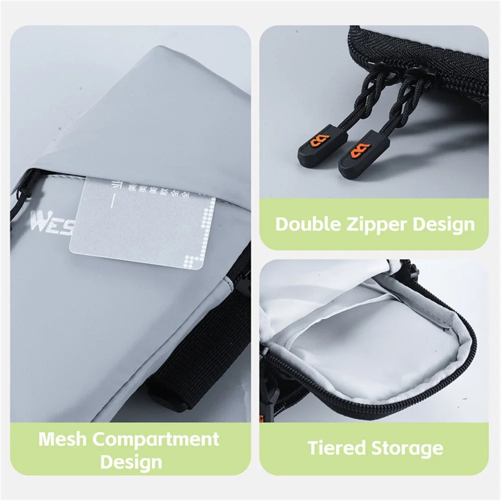 WEST BIKING YP0707365 Fitness Running Arm Bag Phone Storage Armband Bag - Grey - 7