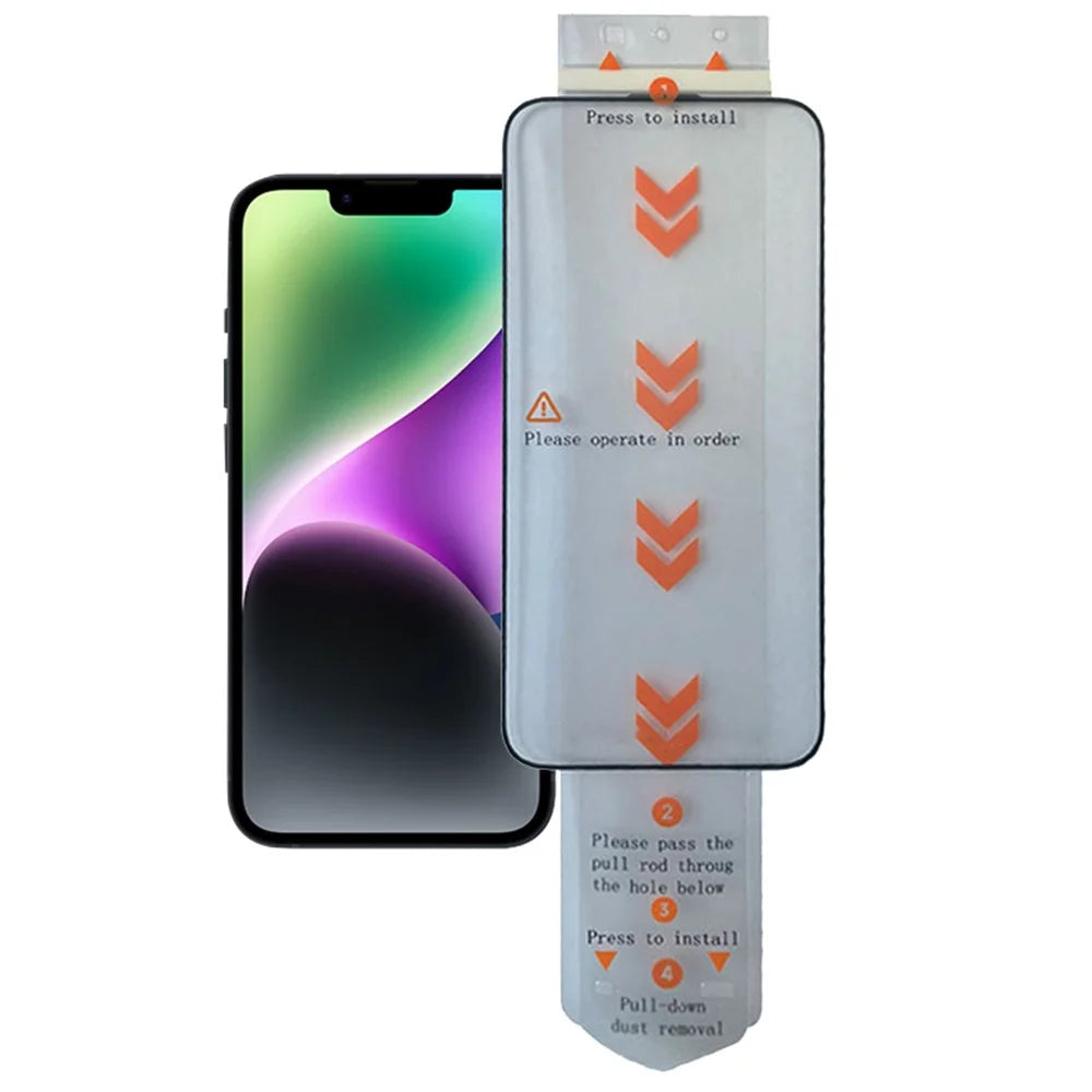 For iPhone 14 Clear Screen Protector Tempered Glass Full Coverage Film (Work with Electric Screen Protector Applicator) - 1
