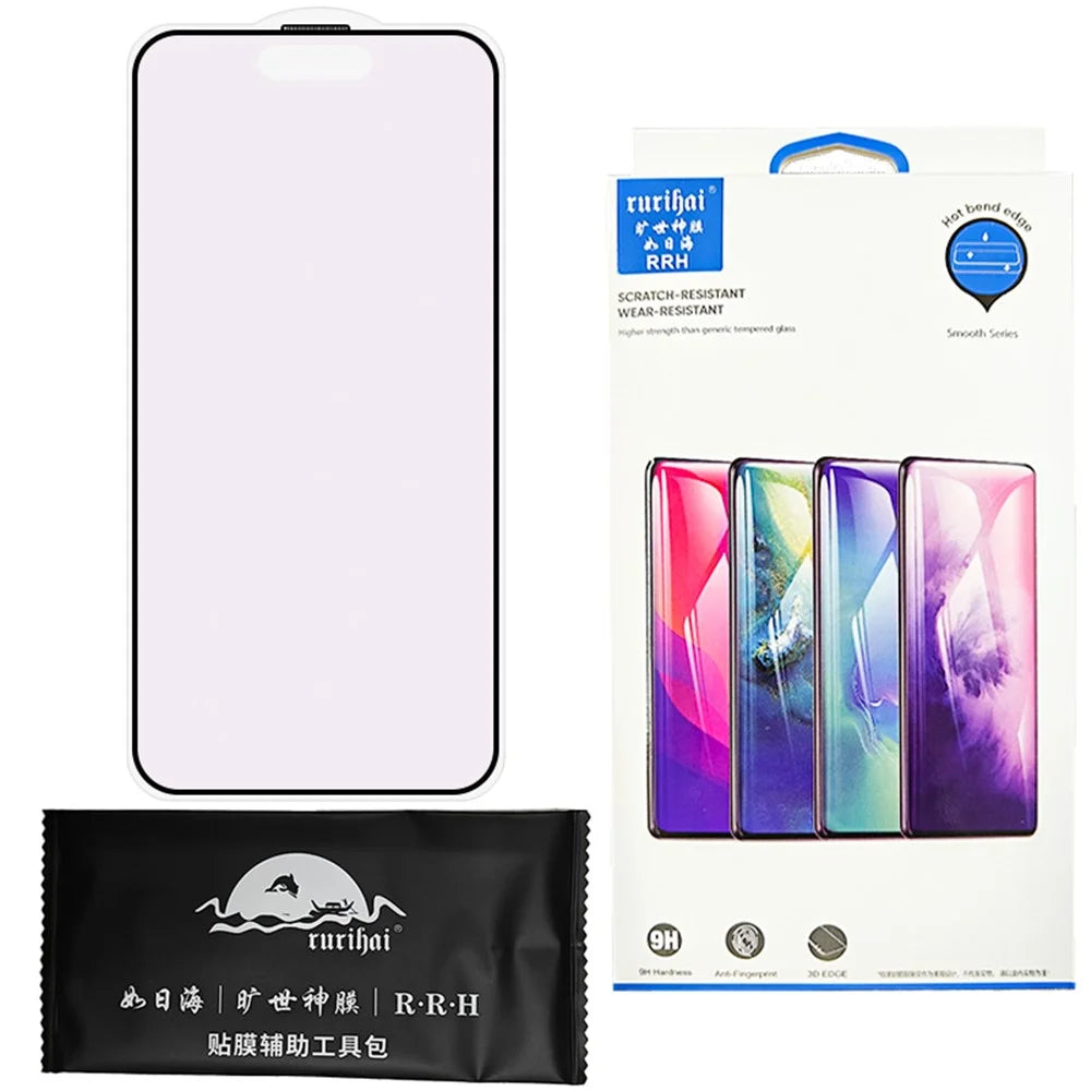 RURIHAI For iPhone 15 Screen Protector Anti Purple Light Eye Protection Matte Film - 5