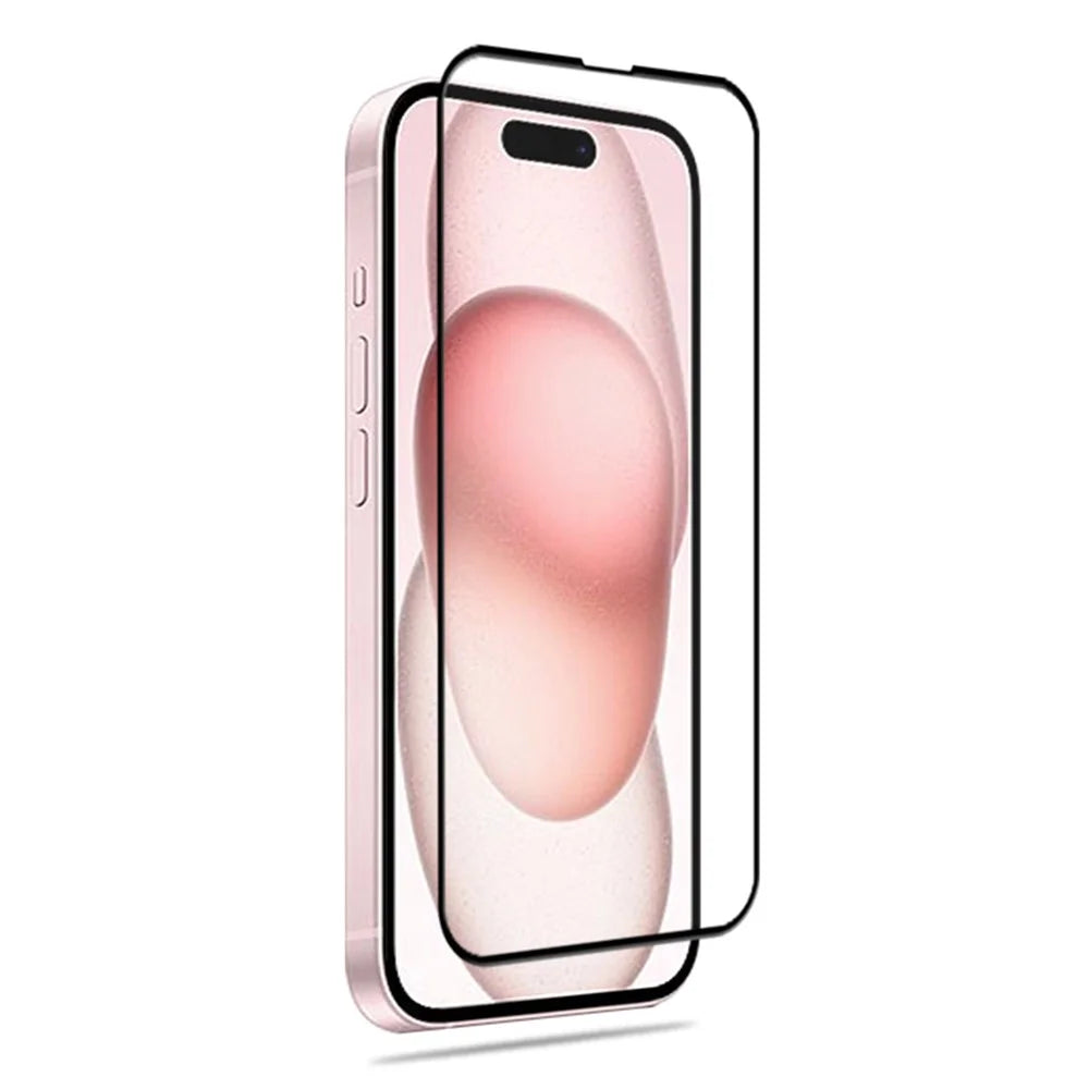 MOCOLO 25Pcs For iPhone 15 Full Screen Protector Silk Printing Full Glue Tempered Glass Film, Black - 5