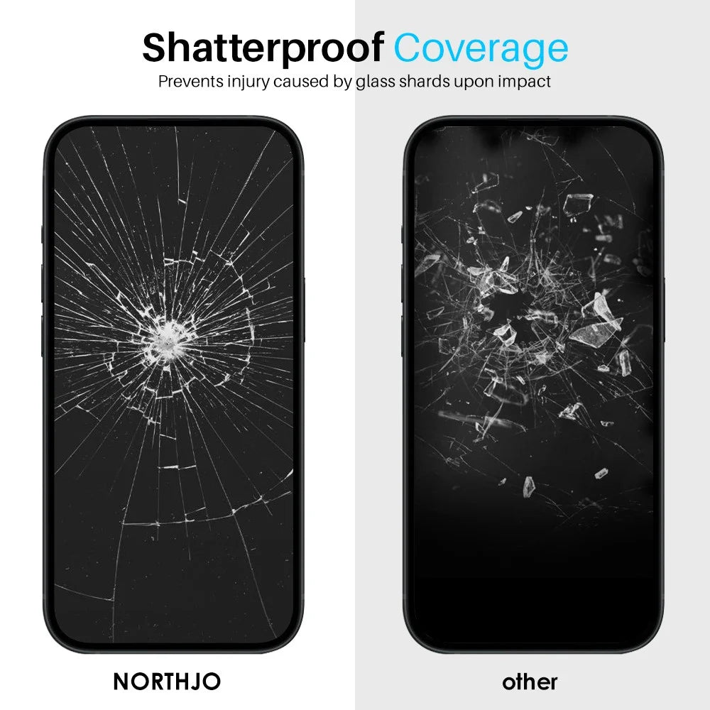 NORTHJO 2Pcs A+ For iPhone 15 Screen Protector 0.3mm High Aluminum-Silicon Glass Film with Alignment Frame - 5