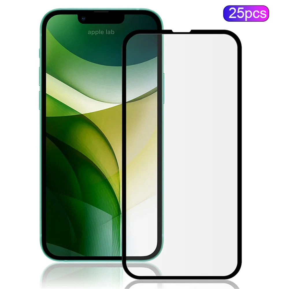 MOCOLO 25Pcs For iPhone 13 / 13 Pro / 14 Screen Protector Tempered Glass Film Anti-Shatter - Black - 1