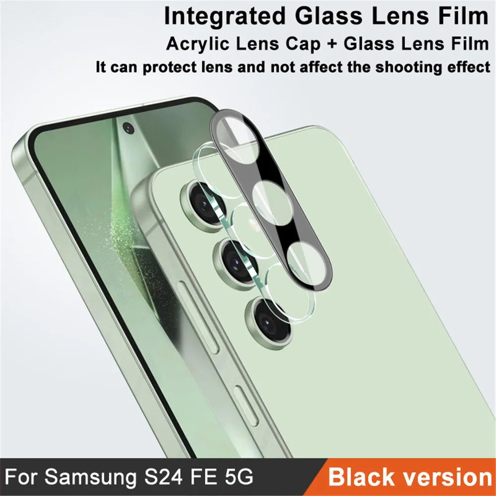 IMAK For Samsung Galaxy S24 FE Tempered Glass Lens Film+Acrylic Lens Cap (Black Version) - 2