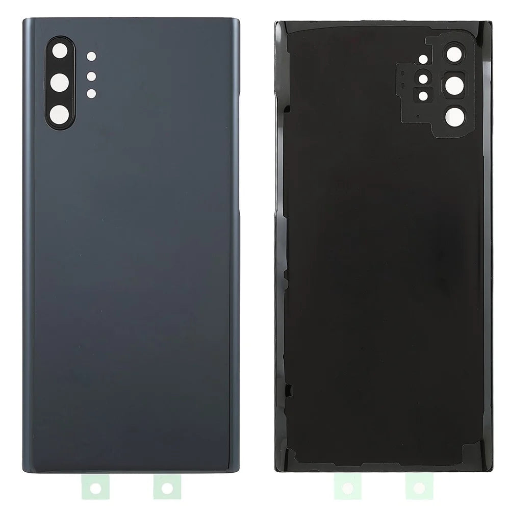 For Samsung Galaxy Note 10 Plus 4G N975 / Note 10 Plus 5G N976 Battery Housing with Adhesive Sticker+Camera Lens Cover - Black - 1