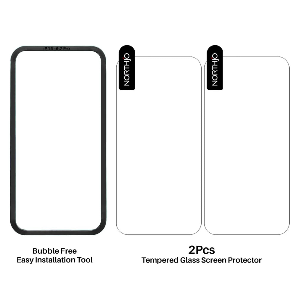 NORTHJO 2Pcs A+ For iPhone 16 Pro Max Screen Protector Ultra Clear Tempered Glass Film with Installation Tool - 5