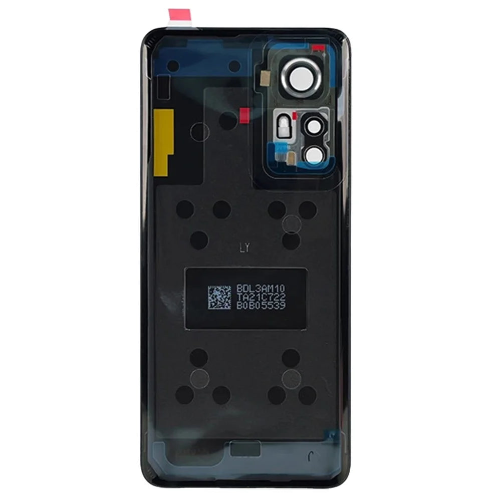 For Xiaomi 12 5G / 12X 5G Back Battery Housing Cover with Camera Ring Lens Cover Spare Part - Black - 3