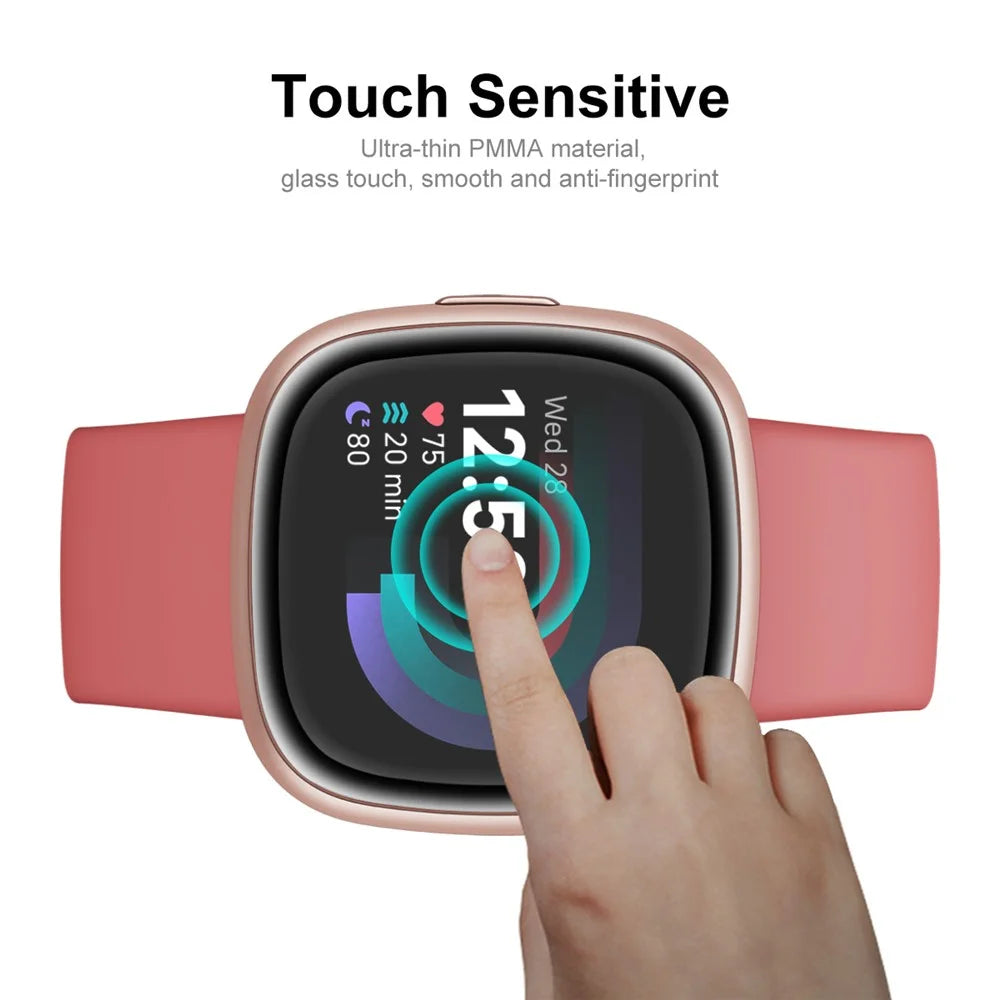 ENKAY HAT PRINCE For Fitbit Versa 4 / Sense 2 Ultra Clear PMMA Screen Protector 3D Curved Soft PC Edge Full Cover Anti-scratch Watch Film - 4