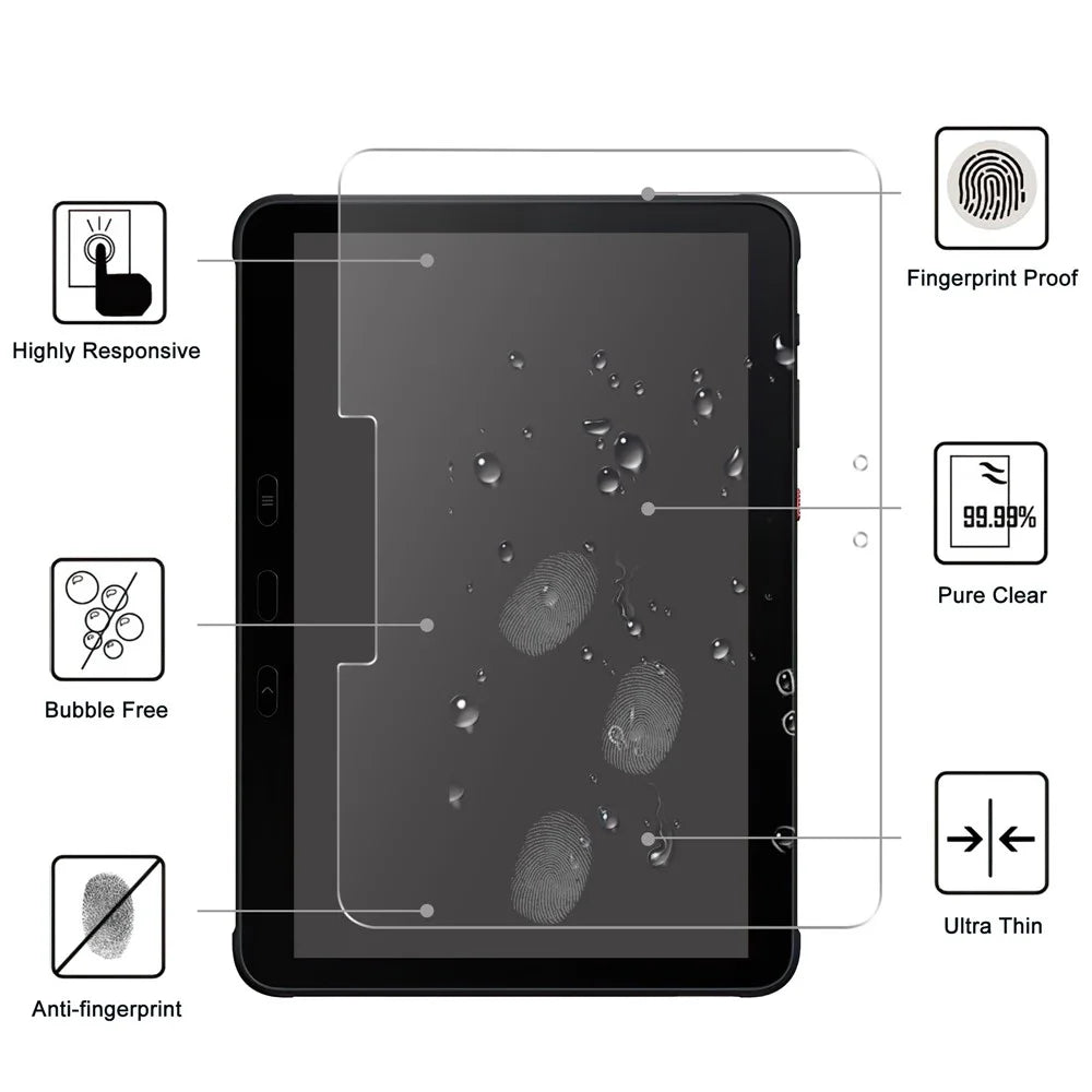 For Samsung Galaxy Tab Active5 Pro / Active4 Pro / Active Pro Anti-Explosion Arc Edge Tempered Glass Film HD Clear Full Screen Protector - 2