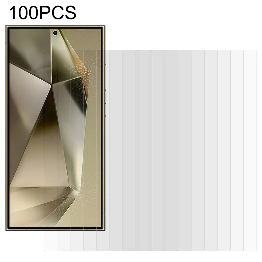 100Pcs For Samsung Galaxy S25 Ultra Screen Protector Anti-Scratch Tempered Glass Film (No Package, with Wipes Set, Dust-absorber, Guide Sticker) - 1