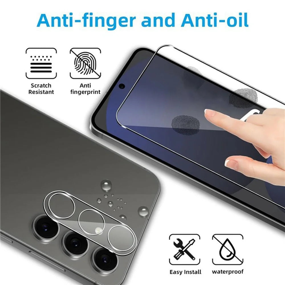2Pcs For Samsung Galaxy A26 5G Screen Protector 2.5D Arc Edge High Clarity Tempered Glass Film with Camera Lens Film - 4