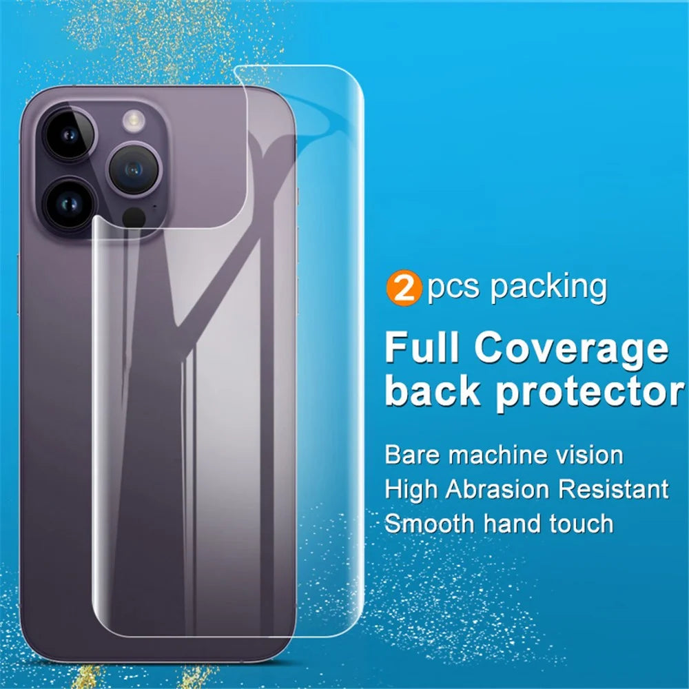 IMAK 2Pcs / Set Hydrogel Film III Soft TPU Phone Back Film for iPhone 14 Pro, Anti-scratch Abrasion-resistant Full Cover Back Protector - 2