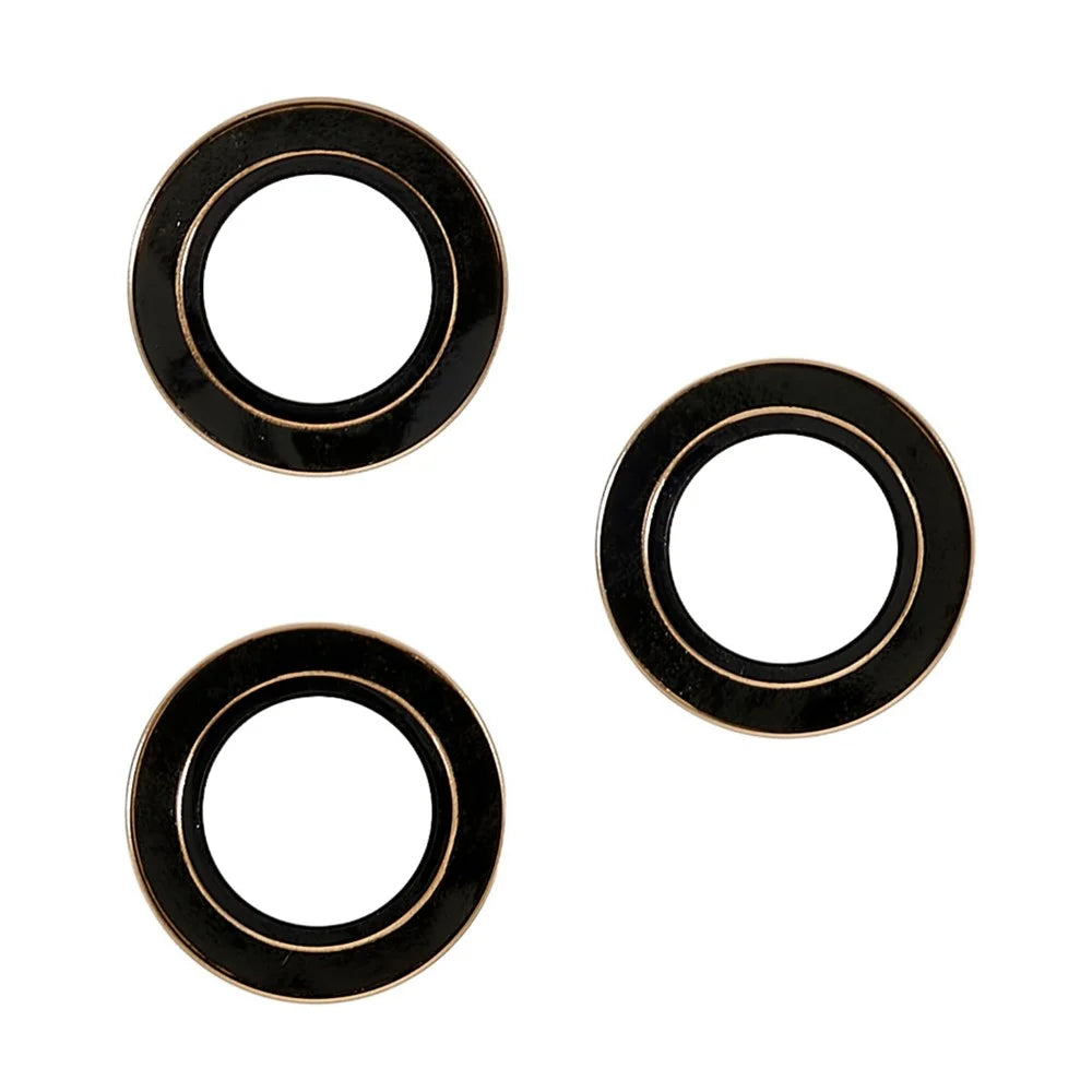 For iPhone 14 Pro / 14 Pro Max 2 Set Camera Lens Guard Glitter Ring Design Tempered Glass Lens Protective Film with Plate - Gold - 3