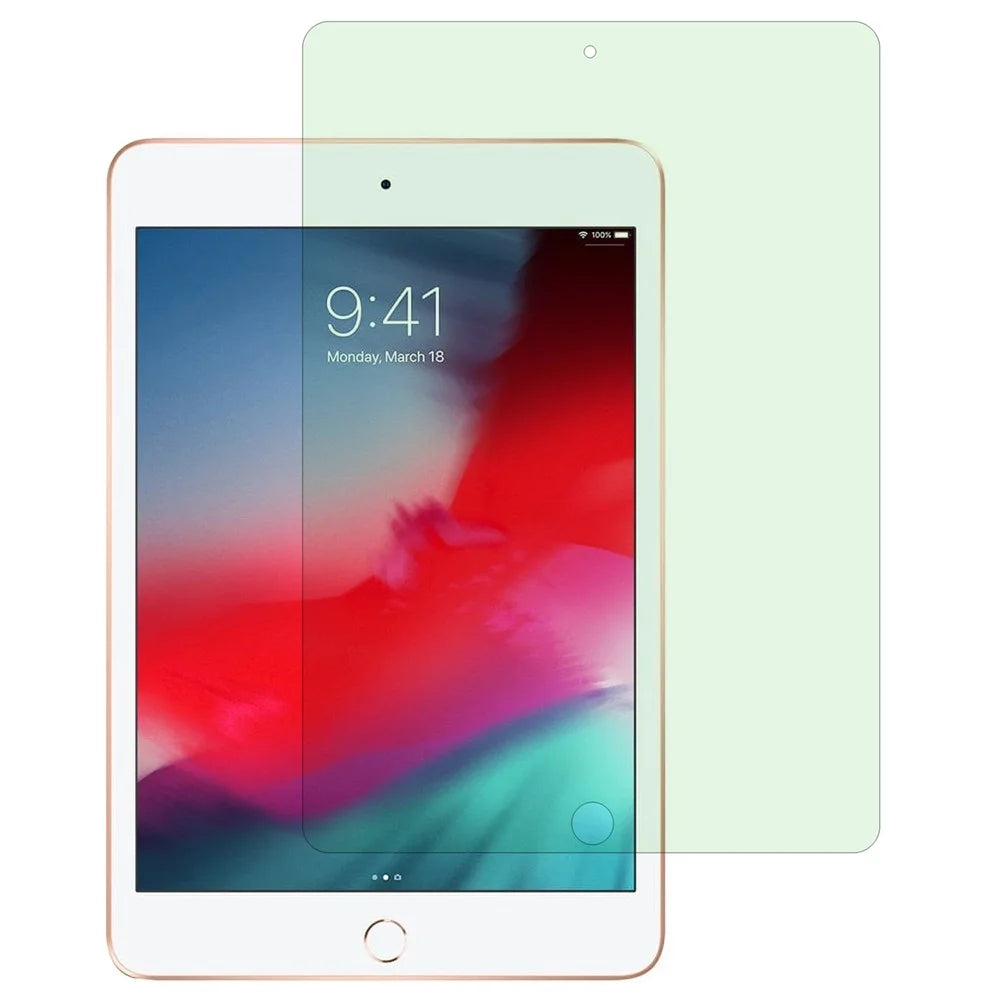 For iPad 9.7-inch (2017) / Air 2 Screen Protector Anti-Green-Ray Eye Protection 0.3mm Arc Edge Tempered Glass Tablet Film - 1