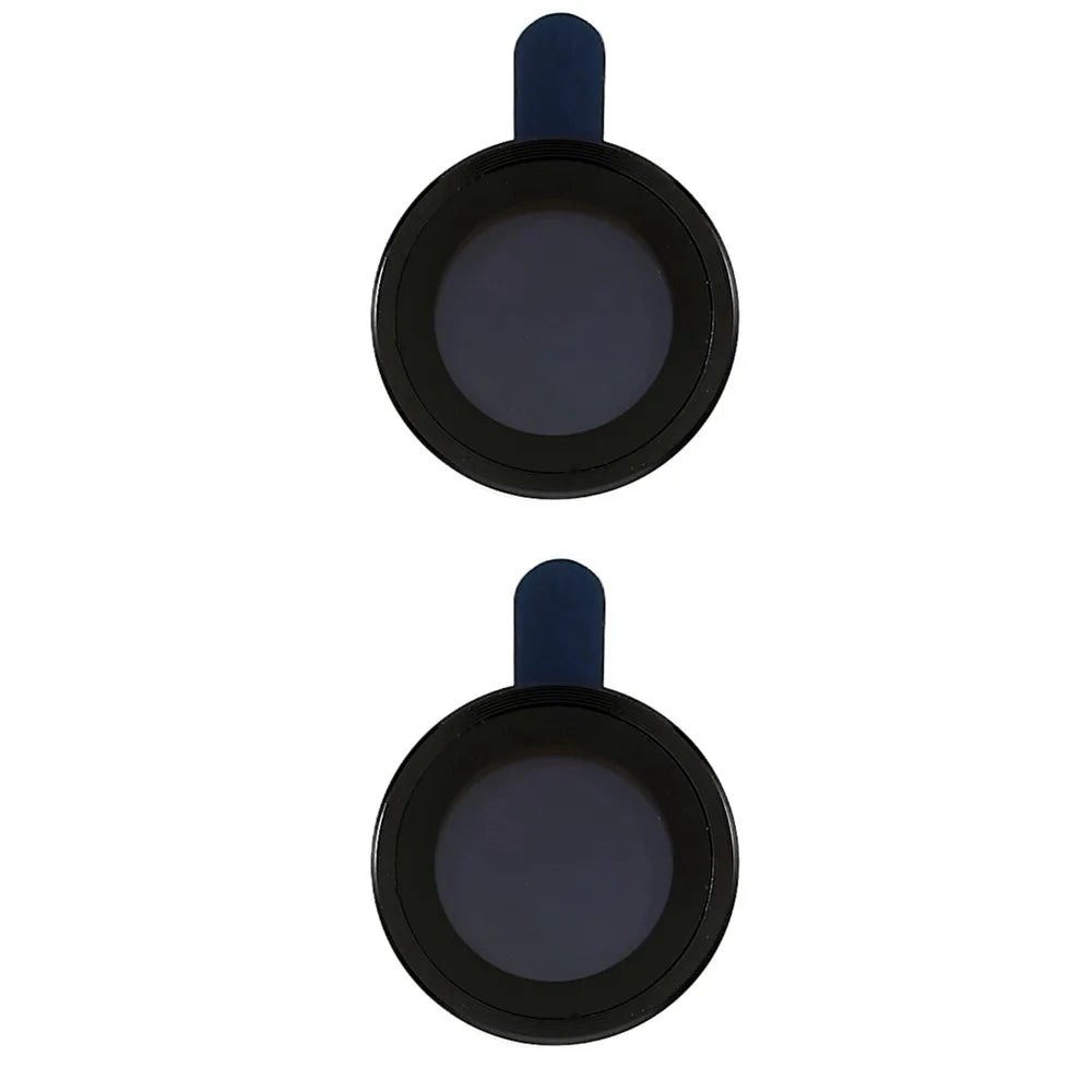 1 Set Camera Lens Film for iPhone 14 / 14 Plus, Tempered Glass Aluminum Alloy Anti-scratch Camera Lens Protector - Black - 1